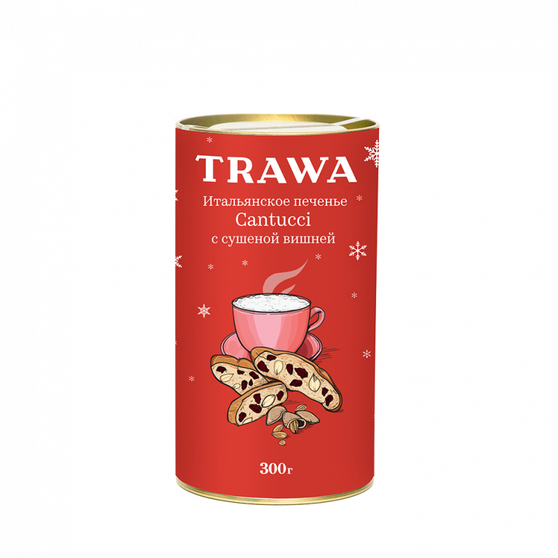 Кантуччи с сушеной темной вишней Trawa, 90 гр